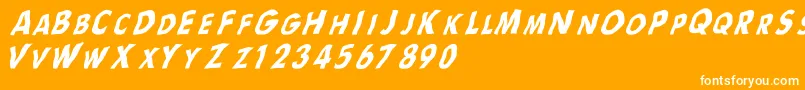 Flagsrb Font – White Fonts on Orange Background