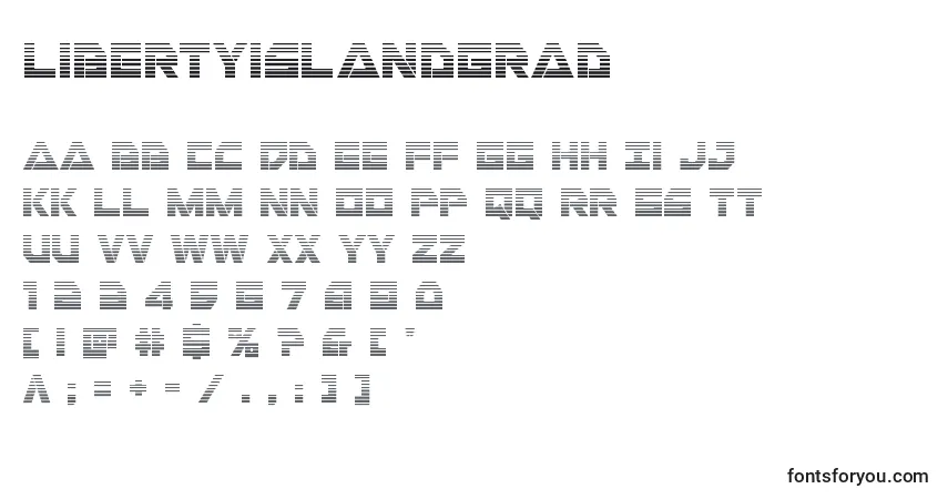 Czcionka Libertyislandgrad – alfabet, cyfry, specjalne znaki