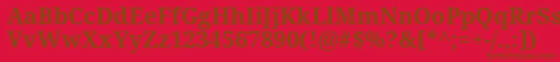 Czcionka NotoSerifBold – brązowe czcionki na czerwonym tle