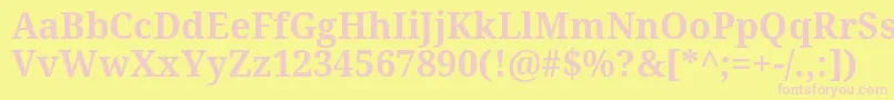 NotoSerifBold Font – Pink Fonts on Yellow Background