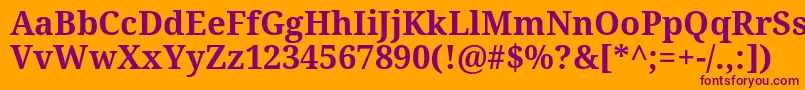 Шрифт NotoSerifBold – фиолетовые шрифты на оранжевом фоне