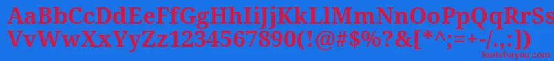 Шрифт NotoSerifBold – красные шрифты на синем фоне