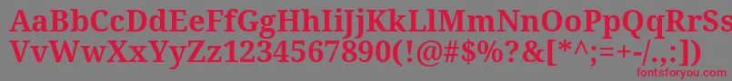 フォントNotoSerifBold – 赤い文字の灰色の背景