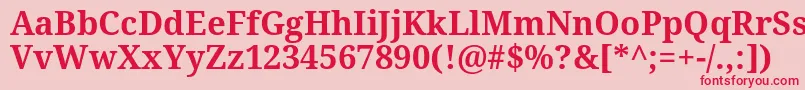 NotoSerifBold-Schriftart – Rote Schriften auf rosa Hintergrund
