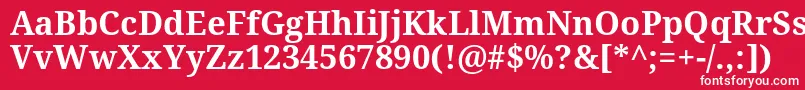 Шрифт NotoSerifBold – белые шрифты на красном фоне