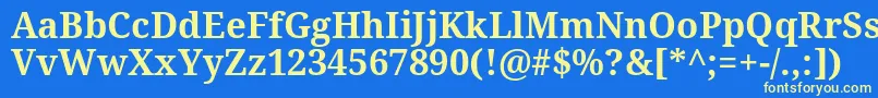 Czcionka NotoSerifBold – żółte czcionki na niebieskim tle