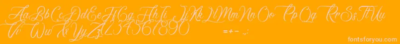 AvenueDuVapoteur-Schriftart – Rosa Schriften auf orangefarbenem Hintergrund