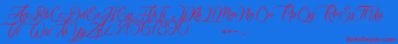 AvenueDuVapoteur Font – Red Fonts on Blue Background