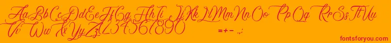 AvenueDuVapoteur Font – Red Fonts on Orange Background
