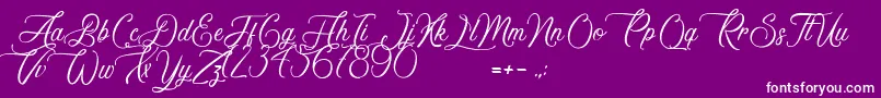 AvenueDuVapoteur-Schriftart – Weiße Schriften auf violettem Hintergrund