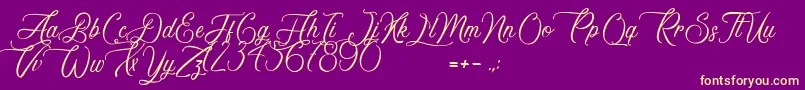 AvenueDuVapoteur Font – Yellow Fonts on Purple Background