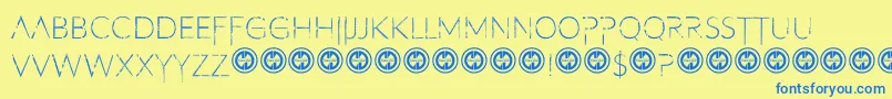Filthoficarus Font – Blue Fonts on Yellow Background