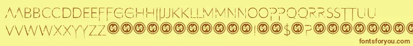 Filthoficarus Font – Brown Fonts on Yellow Background