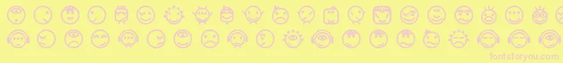 フォントSmillyNormal – ピンクのフォント、黄色の背景