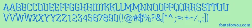 ACitynovattlspdnlt Font – Blue Fonts on Green Background