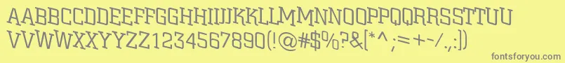 ACitynovattlspdnlt Font – Gray Fonts on Yellow Background