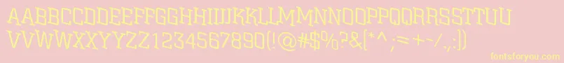 ACitynovattlspdnlt Font – Yellow Fonts on Pink Background