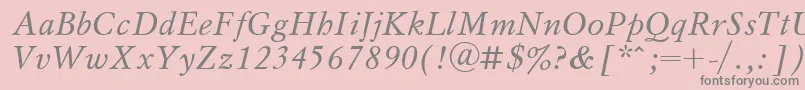 MyslItalicCyrillic-Schriftart – Graue Schriften auf rosa Hintergrund