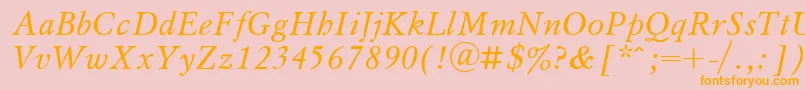 MyslItalicCyrillic Font – Orange Fonts on Pink Background