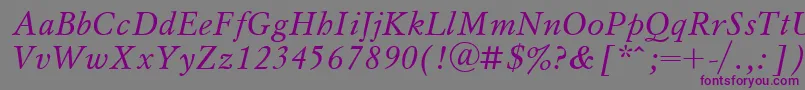 MyslItalicCyrillic Font – Purple Fonts on Gray Background