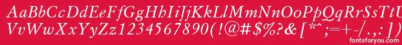 MyslItalicCyrillic Font – White Fonts on Red Background