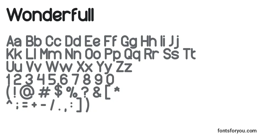 Шрифт Wonderfull – алфавит, цифры, специальные символы