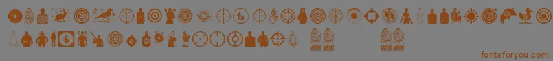 TargetShooting-Schriftart – Braune Schriften auf grauem Hintergrund