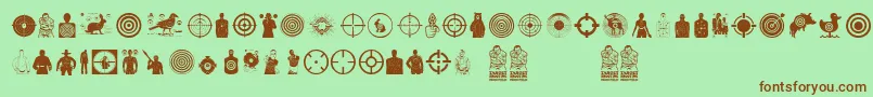 TargetShooting Font – Brown Fonts on Green Background