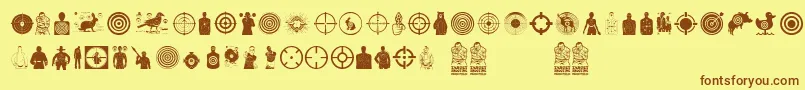 TargetShooting Font – Brown Fonts on Yellow Background
