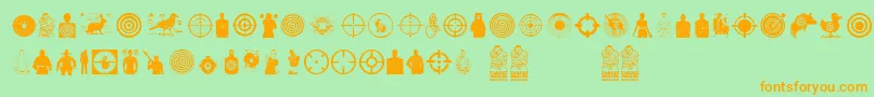 TargetShooting Font – Orange Fonts on Green Background