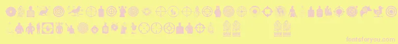 フォントTargetShooting – ピンクのフォント、黄色の背景