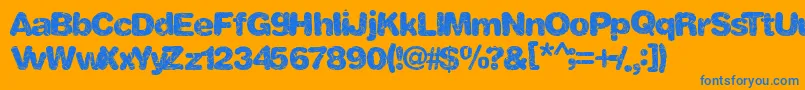 Shatterweb Font – Blue Fonts on Orange Background