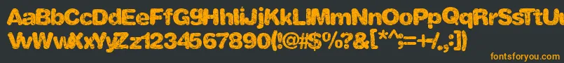フォントShatterweb – 黒い背景にオレンジの文字