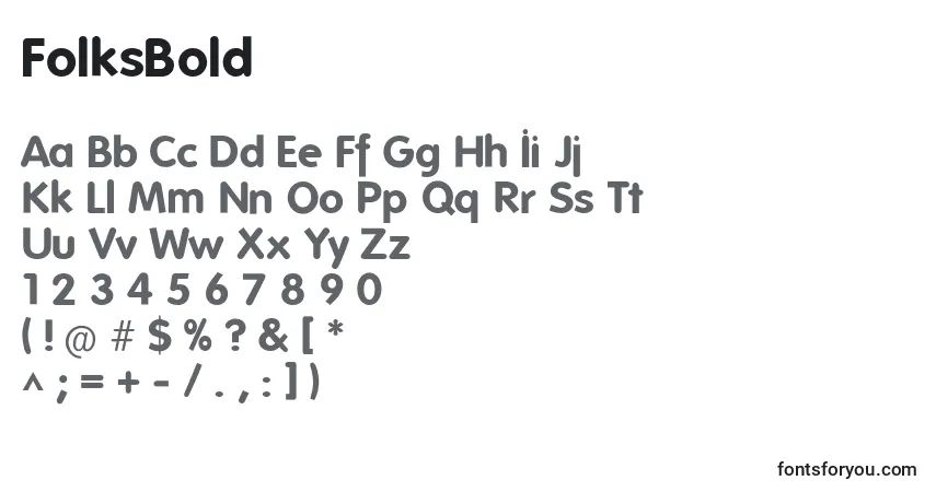 Schriftart FolksBold – Alphabet, Zahlen, spezielle Symbole