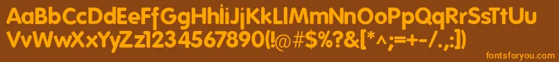 FolksBold Font – Orange Fonts on Brown Background