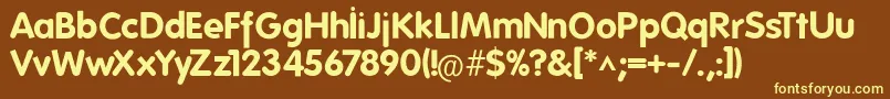 FolksBold Font – Yellow Fonts on Brown Background