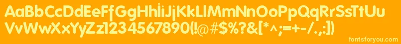 FolksBold Font – Yellow Fonts on Orange Background
