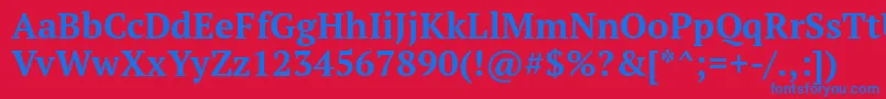 Ptf75f Font – Blue Fonts on Red Background