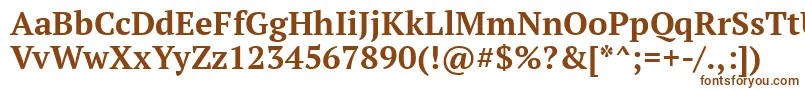 Ptf75f-fontti – ruskeat fontit valkoisella taustalla