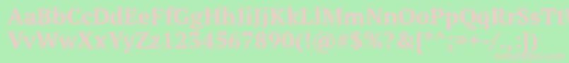フォントPtf75f – 緑の背景にピンクのフォント