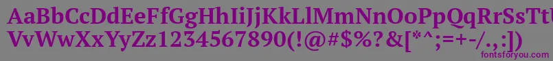 Czcionka Ptf75f – fioletowe czcionki na szarym tle