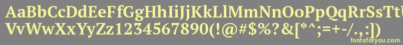 Ptf75f-fontti – keltaiset fontit harmaalla taustalla