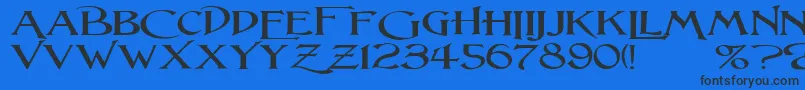 LightfootW Font – Black Fonts on Blue Background
