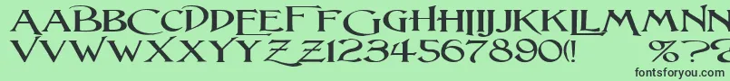 フォントLightfootW – 緑の背景に黒い文字