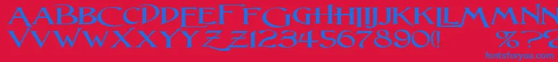 LightfootW Font – Blue Fonts on Red Background