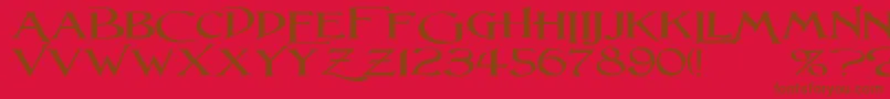 LightfootW-fontti – ruskeat fontit punaisella taustalla