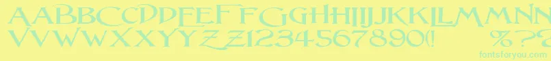 Police LightfootW – polices vertes sur fond jaune