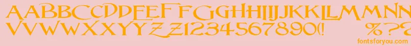 LightfootW-Schriftart – Orangefarbene Schriften auf rosa Hintergrund