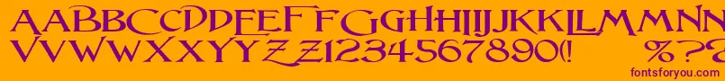 LightfootW-fontti – violetit fontit oranssilla taustalla