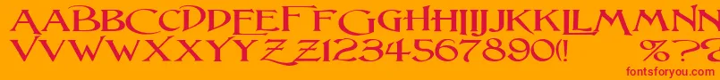 LightfootW Font – Red Fonts on Orange Background